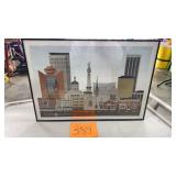 FRAMED INDIANAPOLIS CITY CENTER PICTURE