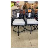 LOT OF 2 SUNBRELLA PATIO BAR HEIGHT CHAIRS