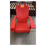 RED ADIRONDACK PLASTIC CHAIR