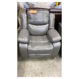 GREY LEATHER SEATING ROCKER RECLINER (MANUAL)