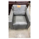 GREY LEATHER DECORATOR CHAIR