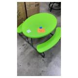 KIDS LIFETIME GREEN FOLDING PLASTIC PICNIC TABLE