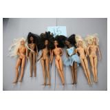 LOT OF 7 1990s BARBIES