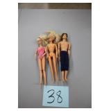 LOT OF 3 BARBIES (1966, 1975, 1987)