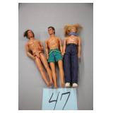 LOT OF 3 KEN DOLLS 1968