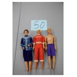 LOT OF 3 KEN DOLLS 1968