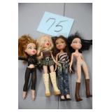 LOT OF 4 BRATZ DOLLS