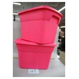 LOT OF 2 NEW 18 GAL PINK STERILITE TUBS W/ LIDS