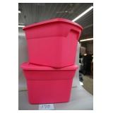 LOT OF 2 NEW 18 GAL PINK STERILITE TUBS W/ LIDS