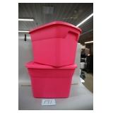 LOT OF 2 NEW 18 GAL PINK STERILITE TUBS W/ LIDS