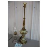 2PC LOT OF VINTAGE LAMPS - 1 OIL, 1 ELECTRIC