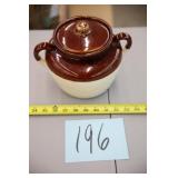 MCCOY WHITE/BROWN OVEN PROOF DISH W/ LID