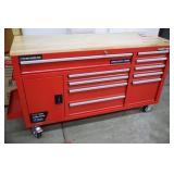 NEW FRONTIER RED ROLLING TOOL CABINET W/ POWER