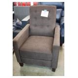 BROWN TUFTED FABRIC PUSH BACK RECLINER CHAIR