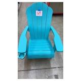 TEAL BLUE PLASTIC ADIRONDACK CHAIR