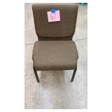 BROWN FABRIC CHAIR W/ METAL LEGS