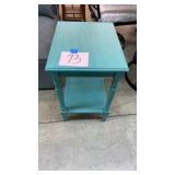 TEAL WOOD END TABLE