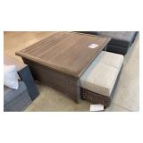 SUNBRELLA OUTDOOR CONVERSATION TABLE W/ STOOLS