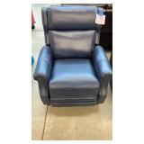 BLUE NAILHEAD TRIM RECLINING CHAIR