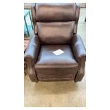 BROWN NAILHEAD TRIM PUSH BACK RECLINER