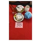 5PC LOT OF MISC CHINA, GLASSWARE, DECOR