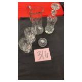 5PC LOT OF GLASSWARE