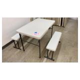 NEW LIFETIME KIDS FOLDING TABLE & 2 BENCHES
