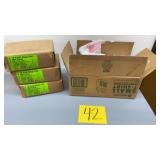 BOX OF SMALL T SHIRT BAGS & 3 PACKS OF KRAFT BAGS