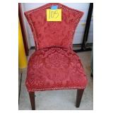 RED PRINT NAILHEAD TRIM DECORATOR CHAIR