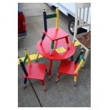 KIDS ROUND PENCIL LOOK TABLE W/ 3 CHAIRS