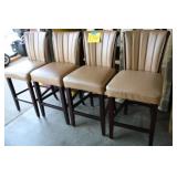 LOT OF 4 TAN BAR STOOLS