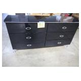 BLACK 6 DRAWER DRESSER