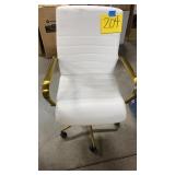 WHITE W/ GOLD ROLLING OFFICE CHAIR