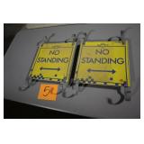 (2) 12" x 12" NO STANDING IMS OLD METAL SIGNS