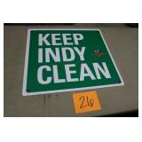 24" x 22" KEEP INDY CLEAN CORRUGATED PLASTIC SIGN