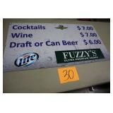 36' x 19.5' FUZZY'S BEVERAGE SIGN 36' x 19.5' FUZZY'S BEVERAGE SIGN