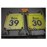 (2) 12" x 12" OLD METAL IMS SIGNS BOX 30 & 39