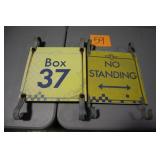 (2) 12" x 12" OLD METAL IMS SIGNS