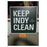 24" x 24" KEEP INDY CLEAN CORRGUATED PLASTIC SIGN