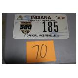 IMS INDY 500 OFFICIAL PACE VEHICLE PLATE 185 2007 IMS INDY 500 OFFICIAL PACE VEHICLE PLATE 185 2007