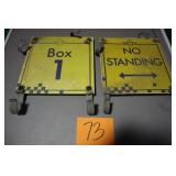 (2) 12" x 12" OLD METAL IMS SIGNS