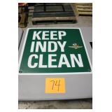 24" x 22" KEEP INDY CLEAN CORUGATED PLASTIC SIGN