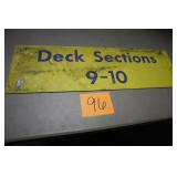 36' x 11' OLD HEAVY METAL DECK SECTIONS 9-10 SIGN 36' x 11' OLD HEAVY METAL DECK SECTIONS 9-10 SIGN