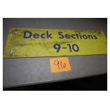 36" x 11" OLD HEAVY METAL DECK SECTIONS 9-10 SIGN