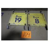 (2) 12" x 12" OLD METAL IMS BOX SIGNS