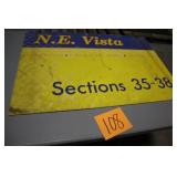 36" x 24" OLD HEAVY METAL N.E. VISTA IMS SIGN