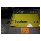 24" x 19" S.W. VISTA SECTIONS 1-4 SIGN