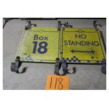 (2) 12" x 12" OLD IMS METAL SIGNS