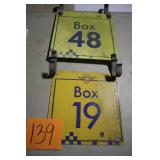 (2) 12" x 12" OLD METAL IMS SIGNS