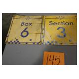 (2) 12" x 12" OLD METAL IMS SIGNS